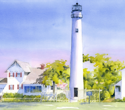 Fenwick Lighthouse - Watercolor