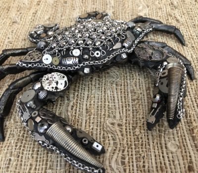 Protected Silver Steampunk Crab