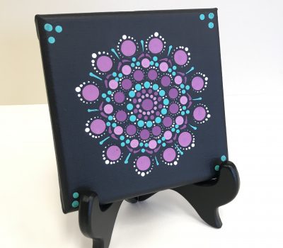 19) Starburst Small Mandala Painting 5x5 (display Not Included)