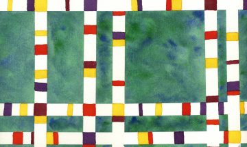 21 Delmarva Boogie Woogie (inspired By Piet Mondrian, Broadway Boogie Woogie) Watercolor