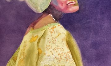 35 The Girl Without The Pearl Earrings (inspired By Vermeer, Girl With A Pearl Earring) Watercolor