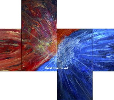 Singularity Quadtriptych Acrylic And Metallic Singularity Quadtriptych Acrylic And Metallic