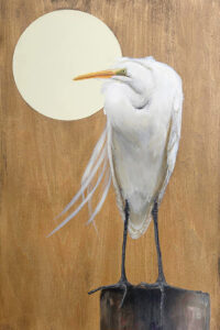Egret On Wood Acrylic Egret On Wood Acrylic
