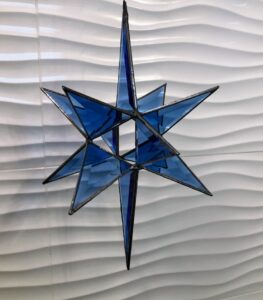 Blue Beveled Glass Moravian Star