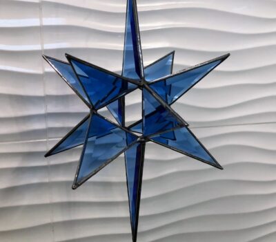 Blue Beveled Glass Moravian Star